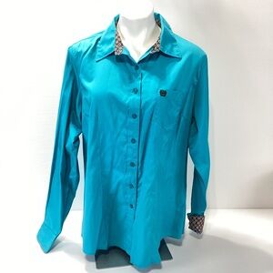Cinch Brand Button Down Western Shirt XXL Women’s Turquoise